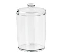 iDesign Basic Boite de Rangement, Distributeur de Coton en Plastique Avec Couvercle, Boite Coton-Tige Ou Cosmétiques, Transparent