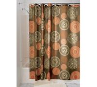 iDesign Bazaar rideau douche, rideau baignoire de 183,0 cm x 183,0 cm en polyester, rideau salle de bain avec 12 œillets métalliques, brun