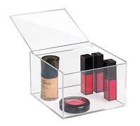 iDesign boîte à cosmétiques avec couvercle (15,2 x 15,2 x 10,2 cm), boîte de rangement de taille moyenne en acrylique sans BPA, organiseur maquillage empilable, transparent