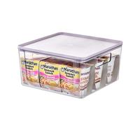iDesign Boite de Rangement, Boite frigo de la Série Rosanna Pansino, Boite de Rangement Plastique recyclé avec Ouverture Frontale et Couvercle, Transparent et Violet