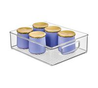 iDesign Cabinet/Kitchen Binz Boîte de Rangement, Moyen Bac pour Réfrigérateur en Plastique, Transparent