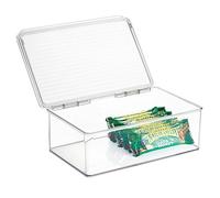 iDesign Cabinet/Kitchen Binz box rangement, très grande boite conservation empilable plastique, organisateur cuisine avec couvercle, transparent