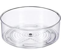 iDesign Cabinet/Kitchen Binz plateau tournant, petite étagère tournante en plastique, transparent, 22,9 cm x 8,6 cm, Claire