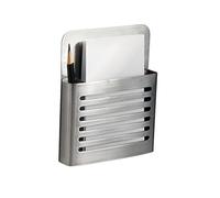 iDesign Porte-stylo et crayon magnétique moderne en métal pour cuisine, casier, maison ou bureau, en acier inoxydable brossé, lot de 1