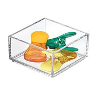 iDesign Clarity Rangement de Tiroir, Petit Range Couverts en Plastique, Organiseur de Tiroir pour Couverts et Autres Ustensiles, Transparent