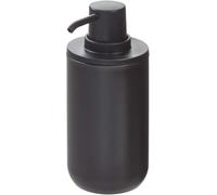iDesign Distributeur Savon, Distributeur de savon rond en Plastique pour La Salle de Bain et La Cuisine, pousse Mousse Rechargeable pour 355 ml de Savon ou de Lotion, Noir