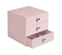 iDesign Drawers Étagère à Tiroirs, Boîte à Maquillage à 3 Tiroirs en Plastique pour Trier Maquillage et Accessoires, Organiseur de Bureau, Rose