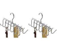 iDesign iDesign Axis Porte-Cravate, Cintre en Métal Chromé, Rangement Cravate avec 14 Crochets pour Ceintures et Cravates, Argenté (Lot de 2)