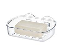 iDesign iDesign Basic Porte-Savon, Support à Savon en Plastique Avec deux Ventouses Puissantes, Transparent