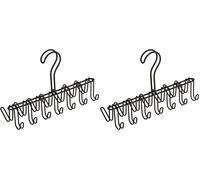 iDesign iDesign Classico Porte Cravates, Cintre en Métal avec 14 Crochets, Rangement Ceintures et Cravates, Noir Mat (Lot de 2)
