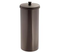 iDesign iDesign Kent Dérouleur Papier Wc Avec Couvercle, Porte Papier Toilette Autoportant en Plastique Au design Compact, Noir