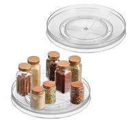 iDesign Linus 54030M2 Lot de 2 Plateaux tournants pour Cuisine, Garde-Manger ou comptoir Transparent 27,9 cm