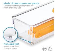 Idesign Linus Boite Stockage Pour Tiroir,Grand Bac Plastique Pour Couverts Et Autres Accessoires,Caisse Plastique En Lot De 2,Transparent