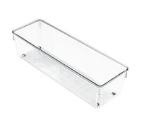 iDesign Linus Boite Stockage pour Tiroir, Grand Bac Plastique pour Couverts et Autres Accessoires, Transparent, M