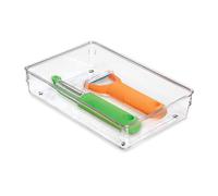 iDesign Linus Boite Stockage pour Tiroir, Grand Bac Plastique pour Couverts et Autres Accessoires, Transparent, 15,2 x 22,9 x 5,1-cm