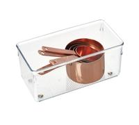 iDesign Linus Boite Stockage pour Tiroir, Moyen Bac Plastique pour Couverts et Autres Accessoires, Transparent