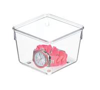 iDesign Linus Boite Stockage pour tiroir, Petit bac Plastique pour Couverts et Autres Accessoires, Transparent