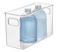 iDesign Linus boite stockage, rangement tiroir de taille moyenne en plastique avec poignées, transparent