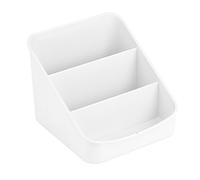 iDesign Linus Organisateur Cuisine, Boite de Conservation en Plastique à 3 Compartiments pour emballages et épices, Blanc