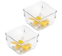 iDesign Linus Organiseur de tiroirs en plastique pour vanit , salle de bain, cuisine, 7,6 x 7,6 x 5,1 cm Lot de 2 Transparent