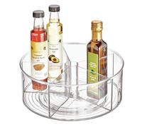 iDesign Linus Plateau Tournant, Moyenne Étagère Tournante en Plastique à 5 Compartiments pour Armoire, Transparent