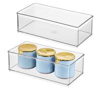 iDesign Lot de 2 grands bacs de rangement peu profonds, transparents, fabriqués aux États-Unis