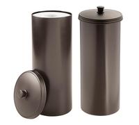 iDesign Lot de 2 Porte-Papier Toilette autoportants avec Couvercle pour 3 Rouleaux supplémentaires, Bronze, fabriqués aux États-Unis