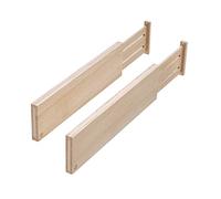 iDesign Lot de 2 séparateur tiroirs pour la Cuisine, Organisateur tiroir réglable en Bois de Paulownia, diviseur de tiroir pour Couverts et ustensiles de Cuisine, Beige
