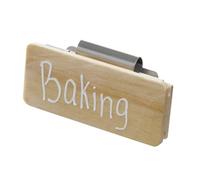 iDesign Lot de 3 étiquettes en bois à clipser pour bacs de rangement, collection Rosanna Pansino, 8,3 cm L x 6,3 cm l x 6,3 cm H - Naturel