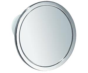 iDesign miroir maquillage à ventouse pour la salle de bain, petit miroir rond anti-buée en métal chromé, miroir salle de bain, argenté