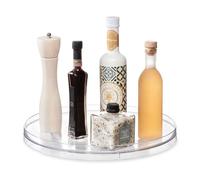 iDesign plateau tournant, extra-grand plateau pivotant en plastique pour épices et ingrédients de cuisine, socle tournant pour le placard, transparent, 35 cm