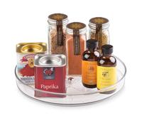 iDesign plateau tournant, petit plateau pivotant en plastique sans BPA pour épices et ingrédients de cuisine, socle tournant pour le placard, transparent, 23 cm