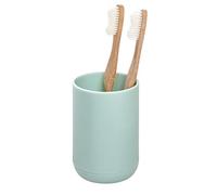 iDesign Porte Brosse à Dents pour 4 Brosses, Petit Porte-Brosse à Dents en Plastique, Rangement Salle de Bain Rond Aussi pour les brosses à Dents électriques, Bleu Clair