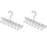 iDesign Porte Cravate à 14 Crochets, Petit Porte Ceinture en métal chromé, Cintre Rangement pour Ceintures et Cravates, argenté (Lot de 2)
