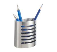iDesign porte stylo, pot à crayon magnétique en acier, pot aimanté pour papeterie et autres accessoires de bureau, argenté mat