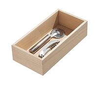 iDesign range-couverts pour la cuisine, organisateur cuisine en paulownia pour les tiroirs et placards, casier range-couverts pour les tiroirs de cuisine, beige, Naturel