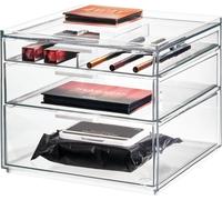 Idesign Rangement Maquillage Avec 3 Tiroirs, Grande Boîte De Rangement Collection Exclusive Sarah Tanno, Makeup Organizer En Plastique Pour Maquillage Et Accessoires, Transparent[Rac62407608]