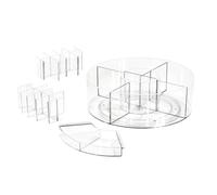 iDesign Rangement Maquillage tournant, Coffret beauté Personnalisable Collection exlusive Sarah Tanno, Makeup Organizer en Plastique pour Maquillage et Accessoires, Transparent