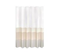 iDesign Rideau de douche à rayures en polyester - Rideau de douche en tissu résistant à l'eau avec 12 boutonnières renforcées pour salle de bain principale et d'invités - Lavable en machine - 182,9 x