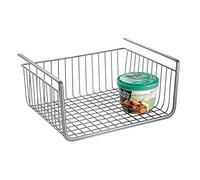 iDesign York Lyra panier grillagé à suspendre, grand panier de rangement ouvert en métal pour la cuisine ou l’armoire, argenté