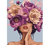 IDEYKA Mélodie florale - Peinture par numéros pour adultes, peinture acrylique simple par numéros pour adultes, peinture par numéros adultes avec cadre, peinture par numéros comme cadeau, 40х50 cm