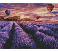 Ideyka Peinture au diamant image d'un champ de lavande 40x50 - 1 pcs