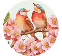 IDEYKA Peinture par numéros ronde fleur printemps art selena ua d33 avec cadre en bois, Loisirs Créatifs Adultes