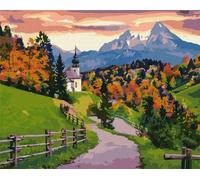 IDEYKA Peinture par numéros Silence d'automne 40x50 Paysage avec cadre en bois