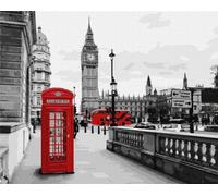 IDEYKA Peinture par numéros Un appel de Londres 40x50 Paysage avec cadre en bois