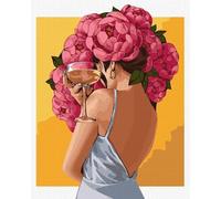 IDEYKA Peinture par numéros Un secret en fleurs Kira Caporal 40x50 personnes sur le tableau avec cadre en bois