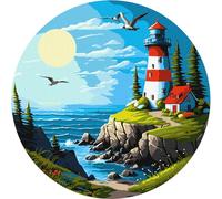 IDEYKA Une vue époustouflante - Peinture par numéros pour adultes - Peinture acrylique simple par numéros pour adultes avec cadre - Bricolage - Cadeau - D39 cm