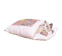 Idezek Couchage pour Chat Lavable Lit pour Animaux Compagnie Cat Cave Hiver Chaud Lit Chien avec Oreiller pour Chats Chien et Autres Petits