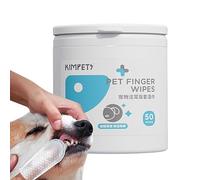 Idezek Lingettes de Nettoyage des Dents pour Chats, 50 pièces de lingettes pour Oreilles de Chien, Brosse à Dents pour Chien, Brosse à Dents pour Chat, éliminer la Mauvaise haleine, Soins