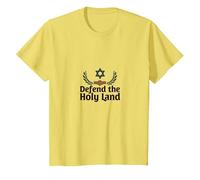 IDF Defend The Holy Land Patriotic Support Israël T-Shirt, Enfant, Citron, 3 Ans